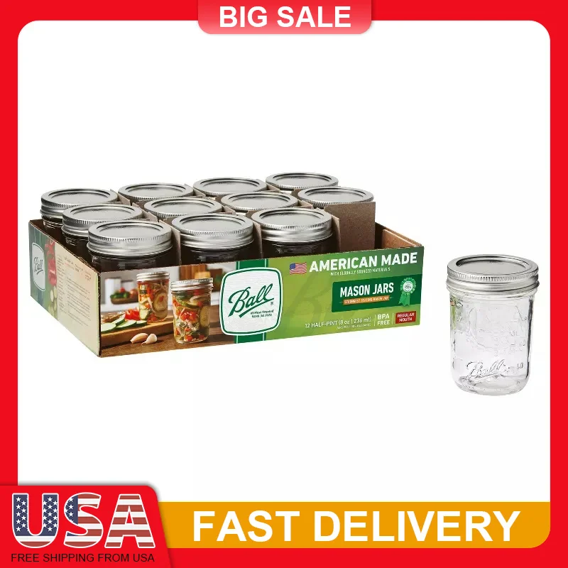 12 Pack 8 Oz Mason Jars Glass Canning Jars with Lids Bands for Preserving Food Storage Drinks Crafts Decor Pantry Organization
12 Pack 8 Oz Mason Jars Glass Canning Jars with Lids Bands for Preserving Food Storage Drinks Crafts Decor Pantry Organization