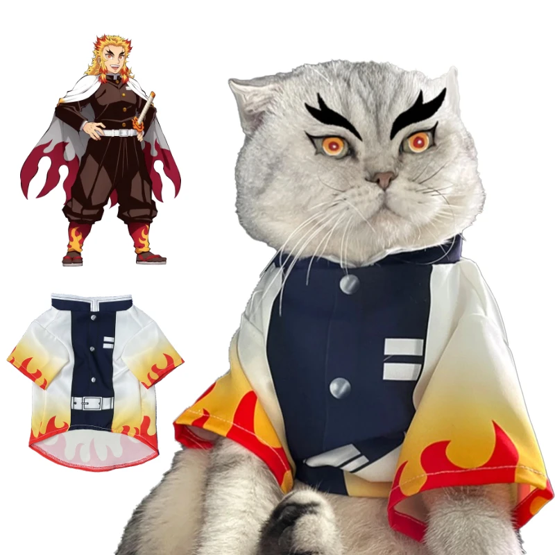 Rengoku Kyoujurou Cool Cat Cosplay Costume Cartoon Anime Dog Clothes Halloween Party Pet Wear T-shirt Spring Summer Pet Costume
Rengoku Kyoujurou Cool Cat Cosplay Costume Cartoon Anime Dog Clothes Halloween Party Pet Wear T-shirt Spring Summer Pet Costume