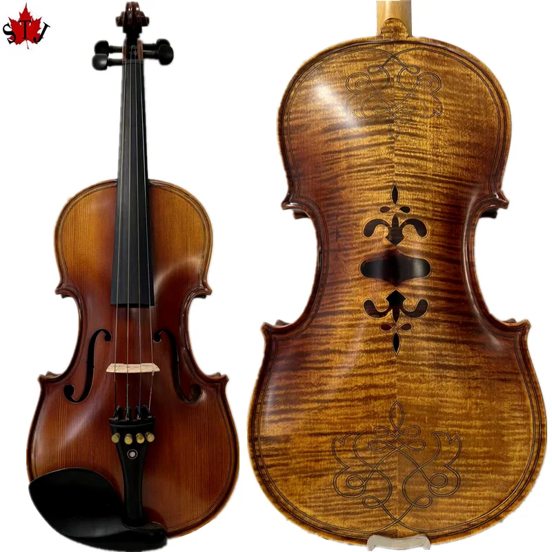 Strad style Song Maestro 4/4 violin Inlay nice shell back ,mellow and elegant sound #14319
Strad style Song Maestro 4/4 violin Inlay nice shell back ,mellow and elegant sound #14319