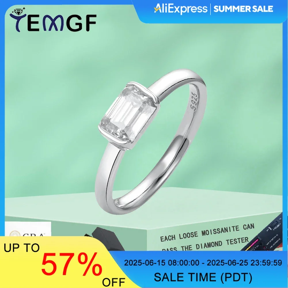 TEMGF 1CT Emerald Cut Moissanite Ring 100% Real S925 Sterling Silver Band Rings for Women Men Important Occasions Fine Jewelry
TEMGF 1CT Emerald Cut Moissanite Ring 100% Real S925 Sterling Silver Band Rings for Women Men Important Occasions Fine Jewelry