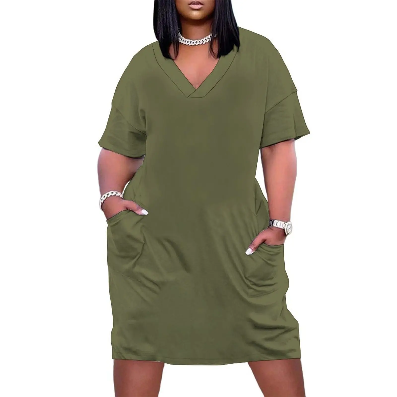 Military Olive Solid Color Loose Pocket Dress Prom gown clothing women summer 2025 clothes
Military Olive Solid Color Loose Pocket Dress Prom gown clothing women summer 2025 clothes