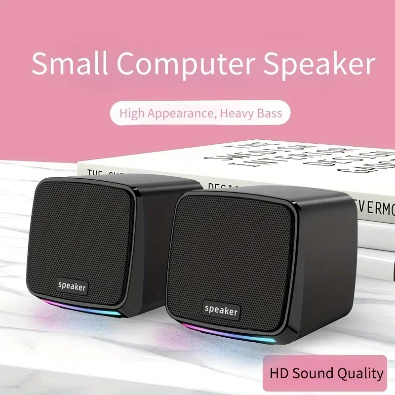 Computer Speakers, Mini Speaker with Cool Lights and Stereo Sound 6W USB Powered 3.5 mm AUX-in Portable Speaker for Computer, La
Computer Speakers, Mini Speaker with Cool Lights and Stereo Sound 6W USB Powered 3.5 mm AUX-in Portable Speaker for Computer, La