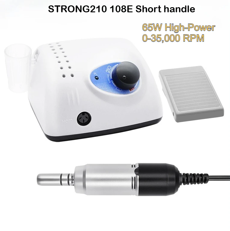 65W STRONG-Model 210 Control Box with 108E Short Handpiece, Max Speed 35,000 RPM for Dental/Nail Grinding & Jewelry Polishing
65W STRONG-Model 210 Control Box with 108E Short Handpiece, Max Speed 35,000 RPM for Dental/Nail Grinding & Jewelry Polishing