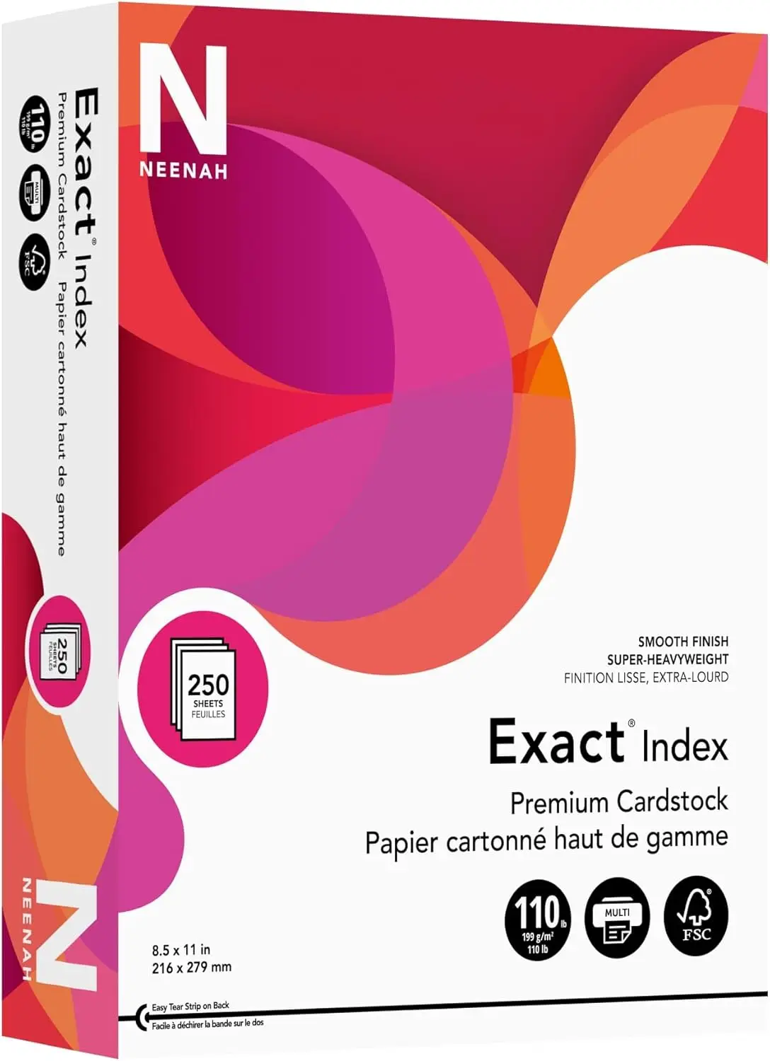 Extra-Heavyweight Index Card Stock, 8.5x11in, 110lb, 250 Sheets, White
Extra-Heavyweight Index Card Stock, 8.5x11in, 110lb, 250 Sheets, White