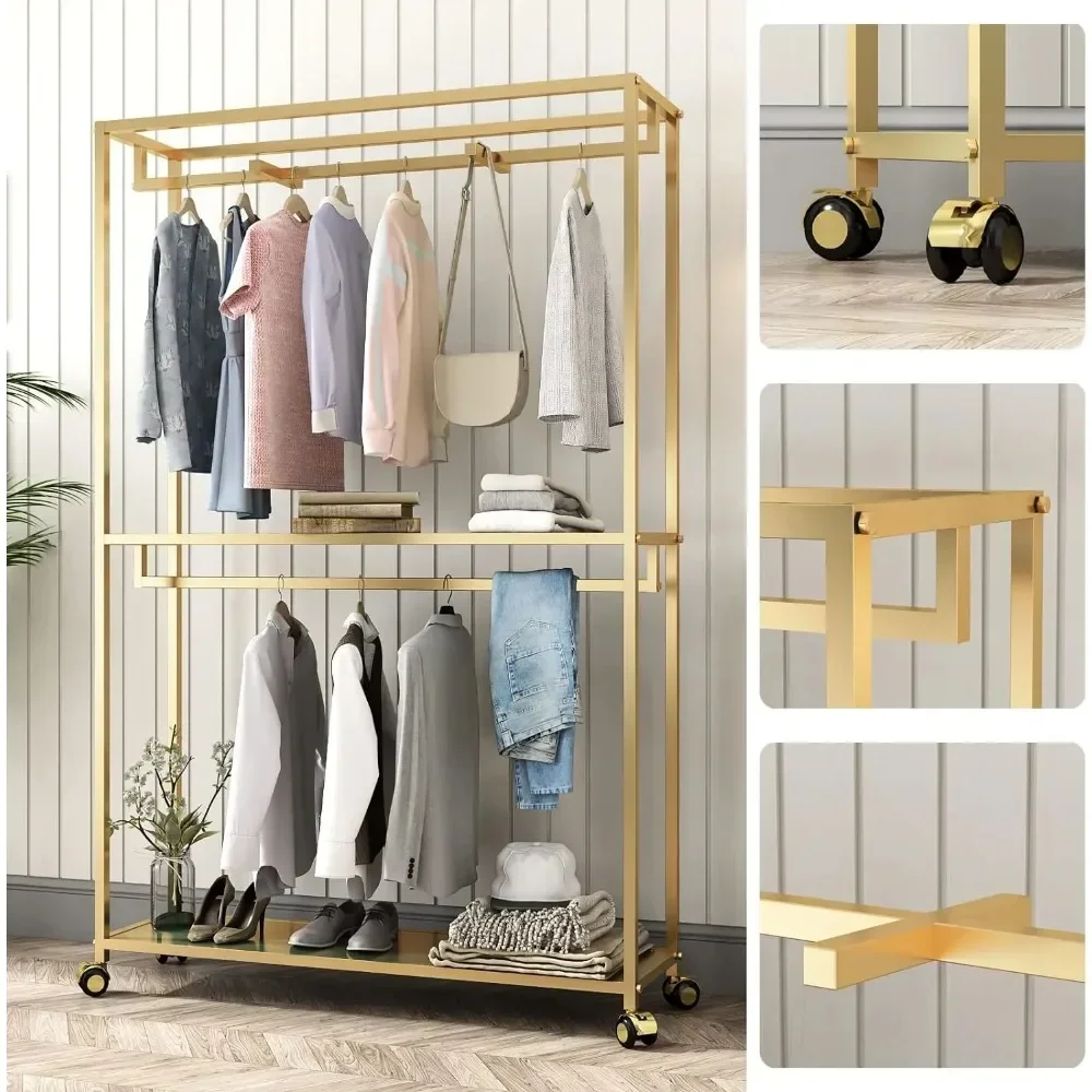 A Large Wardrobe Closet Home Furniture Gold Garment Rack for Hanging Clothes Gold Clothing Rack With Shelves SHUN
A Large Wardrobe Closet Home Furniture Gold Garment Rack for Hanging Clothes Gold Clothing Rack With Shelves SHUN
