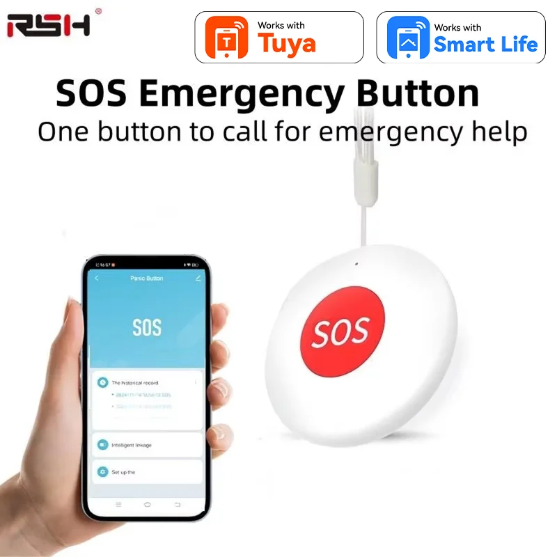 Zigbee / WIFI SOS Help Call Button Share with Family for Tuya App Emergency Alarm For Patient Kids Elderly Man with Hanging Rope
Zigbee / WIFI SOS Help Call Button Share with Family for Tuya App Emergency Alarm For Patient Kids Elderly Man with Hanging Rope