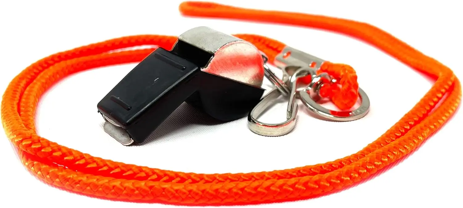 All-Sport Metal Whistle with Lip Guard, Loud Cork Pea, Nylon Lanyard
All-Sport Metal Whistle with Lip Guard, Loud Cork Pea, Nylon Lanyard