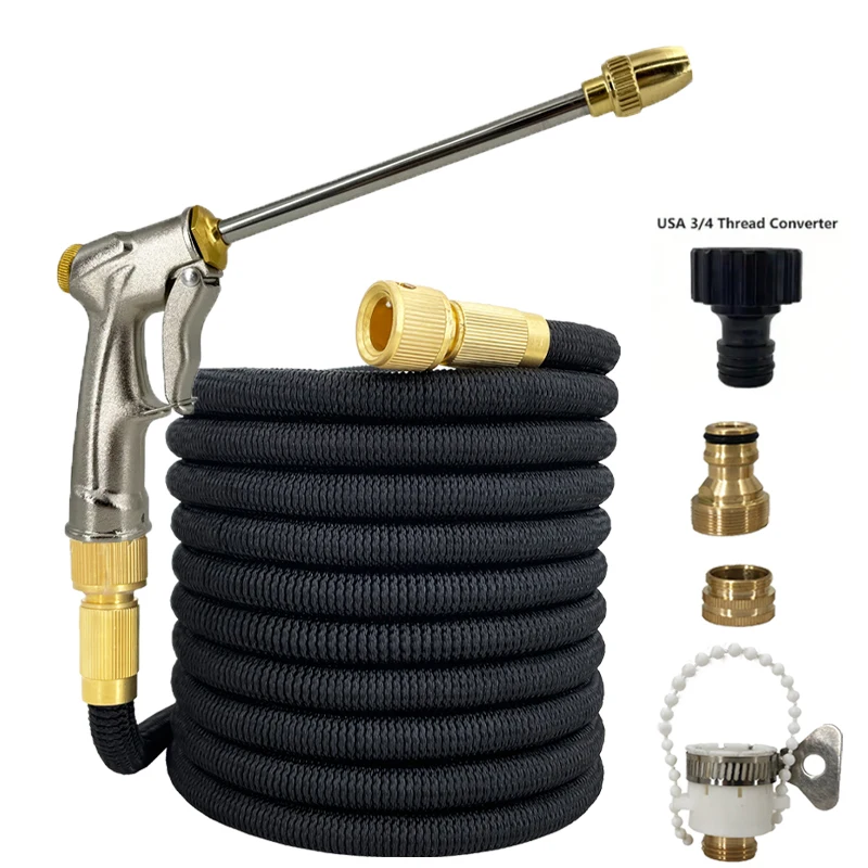 Home Expandable Garden Hose, Flexible, Long Rod Metal Spray Gun, Adjustable, European And American Universal Garden Hose Set
Home Expandable Garden Hose, Flexible, Long Rod Metal Spray Gun, Adjustable, European And American Universal Garden Hose Set