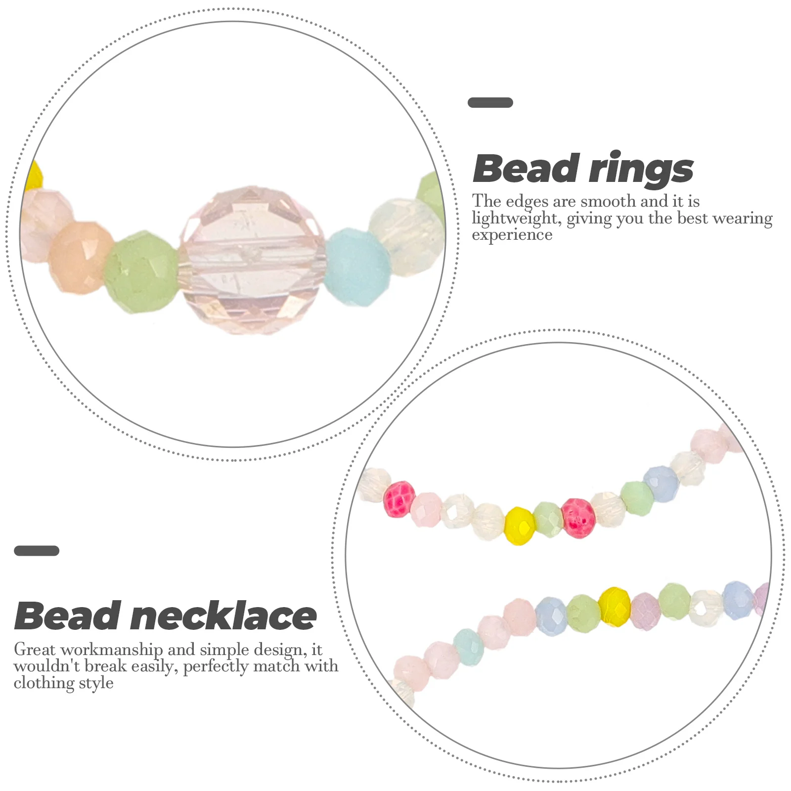 Beaded Necklace Ring Women Lightweight Smooth Edge Trendy Jewelry Bead Necklaces Colorful Choker Simple Design Durable
Beaded Necklace Ring Women Lightweight Smooth Edge Trendy Jewelry Bead Necklaces Colorful Choker Simple Design Durable