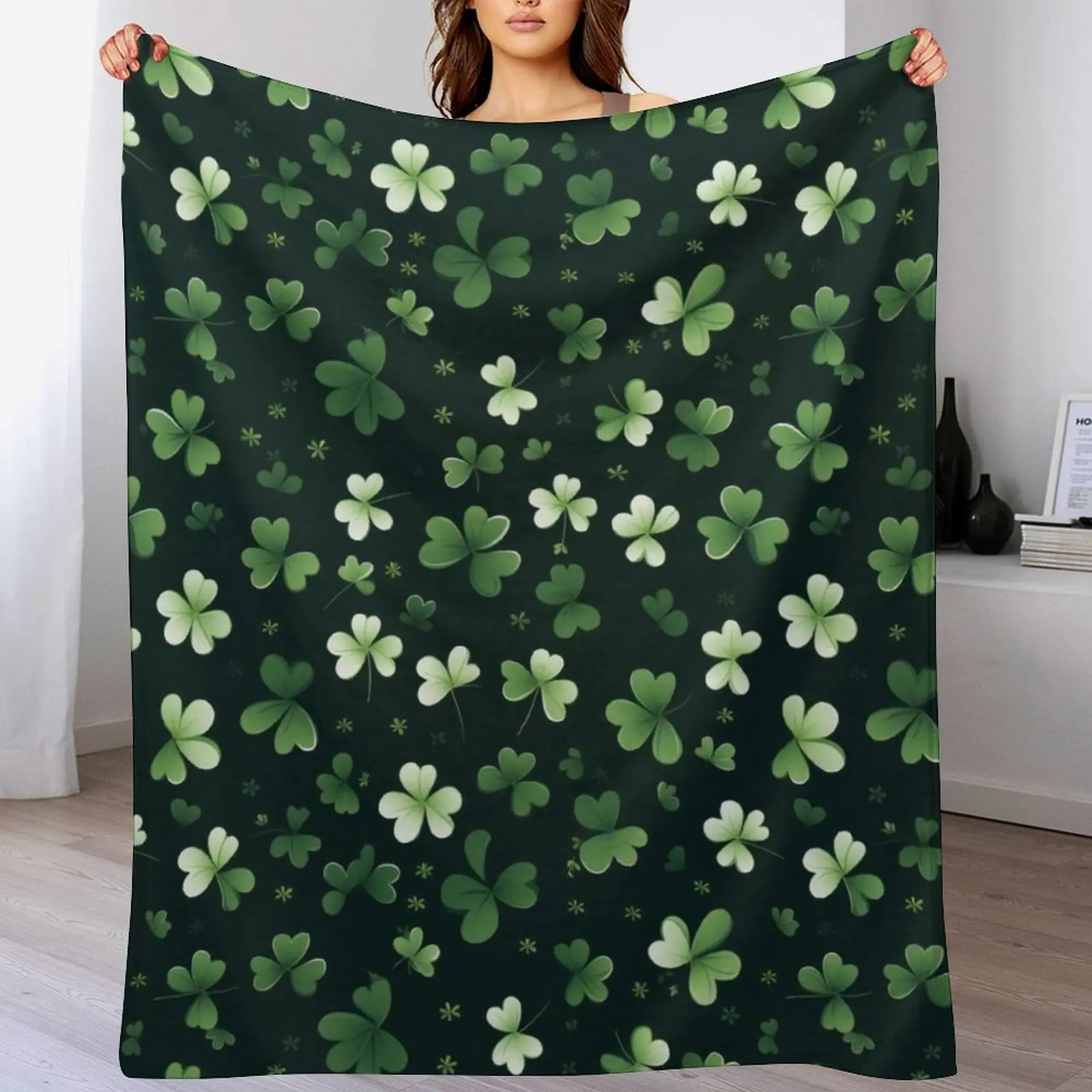 Emerald Clovers: A St. Patrick's Day Pattern Throw Blanket Elegant Warm Throw Blanket for Hotel Home
Emerald Clovers: A St. Patrick's Day Pattern Throw Blanket Elegant Warm Throw Blanket for Hotel Home