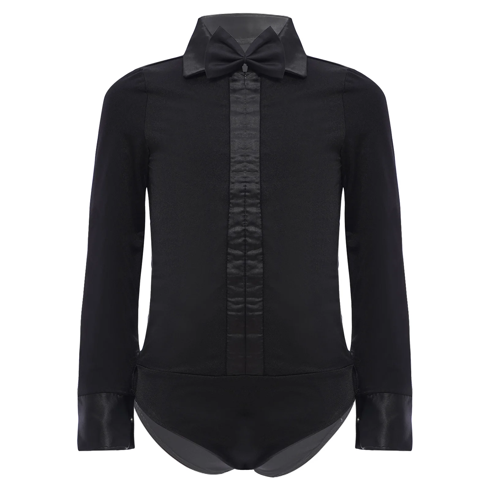 Kids Boys Latin Dance Outfit Turn-Down Collar Long Sleeve Leotard with Bow Tie for Salsa Performance Competition Examination
Kids Boys Latin Dance Outfit Turn-Down Collar Long Sleeve Leotard with Bow Tie for Salsa Performance Competition Examination