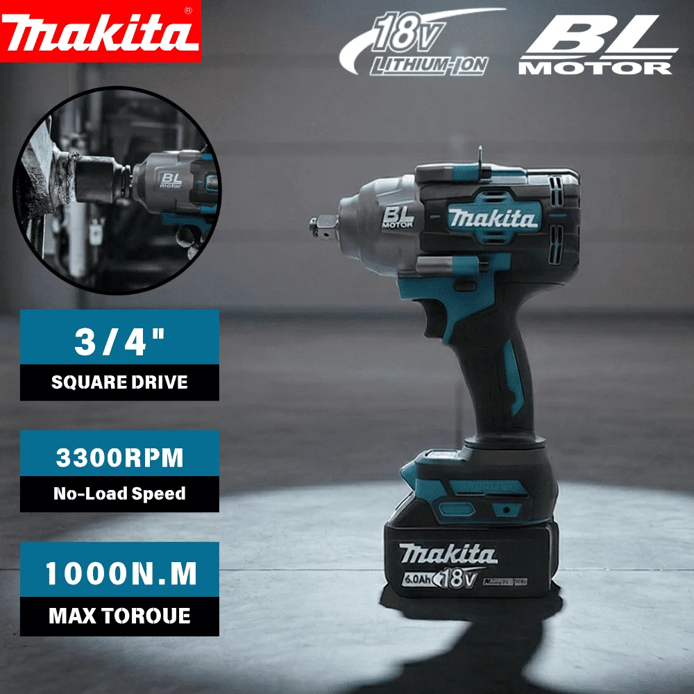 18V Brushless Makita Impact Wrench Bare Unit 1000Nm Max Torque Cordless Power Tool For Automotive Repair And Home DIY Bolting
18V Brushless Makita Impact Wrench Bare Unit 1000Nm Max Torque Cordless Power Tool For Automotive Repair And Home DIY Bolting