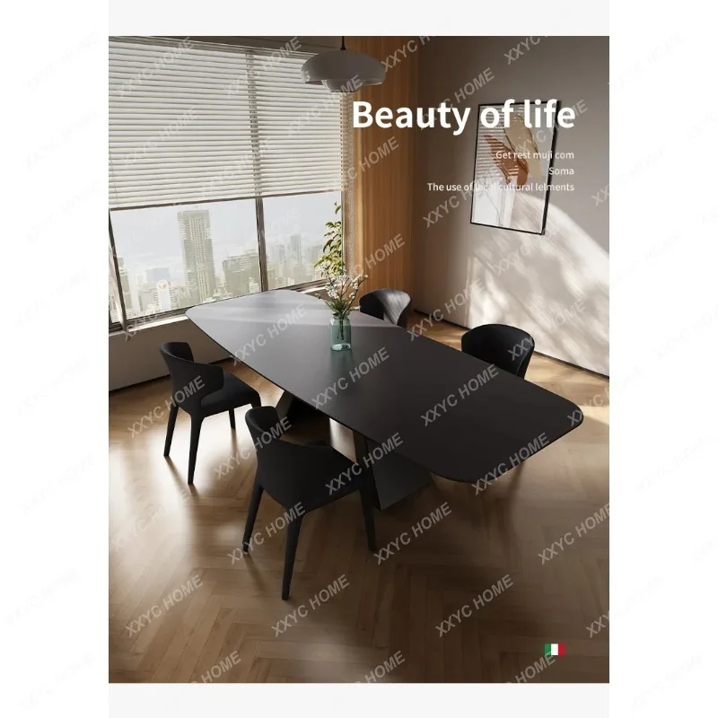 JYAFGSmall apartment minimalist dining table rock slab black and white dining table
JYAFGSmall apartment minimalist dining table rock slab black and white dining table
