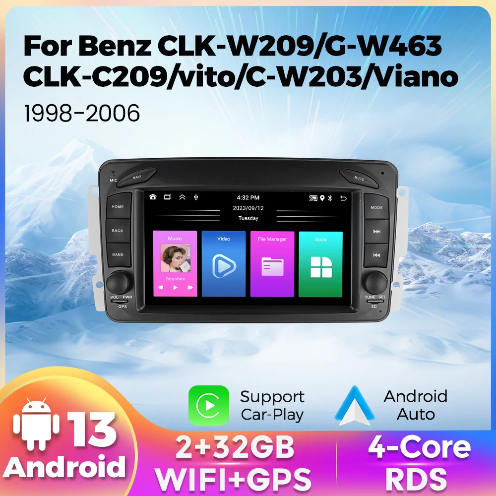 Android 13 Car Multimedia Radio Video Player For Mercedes Benz CLK W209 W203 W208 W463 Vito Viano C209 Car-play Android Auto
Android 13 Car Multimedia Radio Video Player For Mercedes Benz CLK W209 W203 W208 W463 Vito Viano C209 Car-play Android Auto