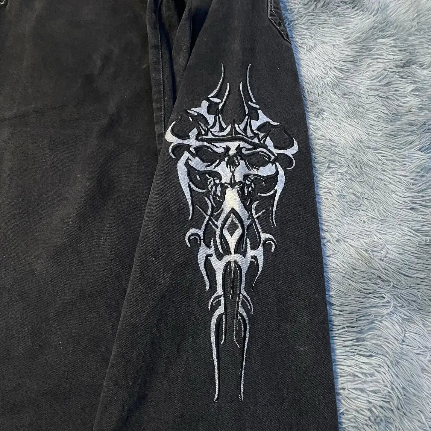 Hip Hop Skull Graphic Embroidery Baggy Jeans Streetwear Y2k Jeans Women Black Pants New Harajuku Gothic Oversized Wide Trouser
Hip Hop Skull Graphic Embroidery Baggy Jeans Streetwear Y2k Jeans Women Black Pants New Harajuku Gothic Oversized Wide Trouser