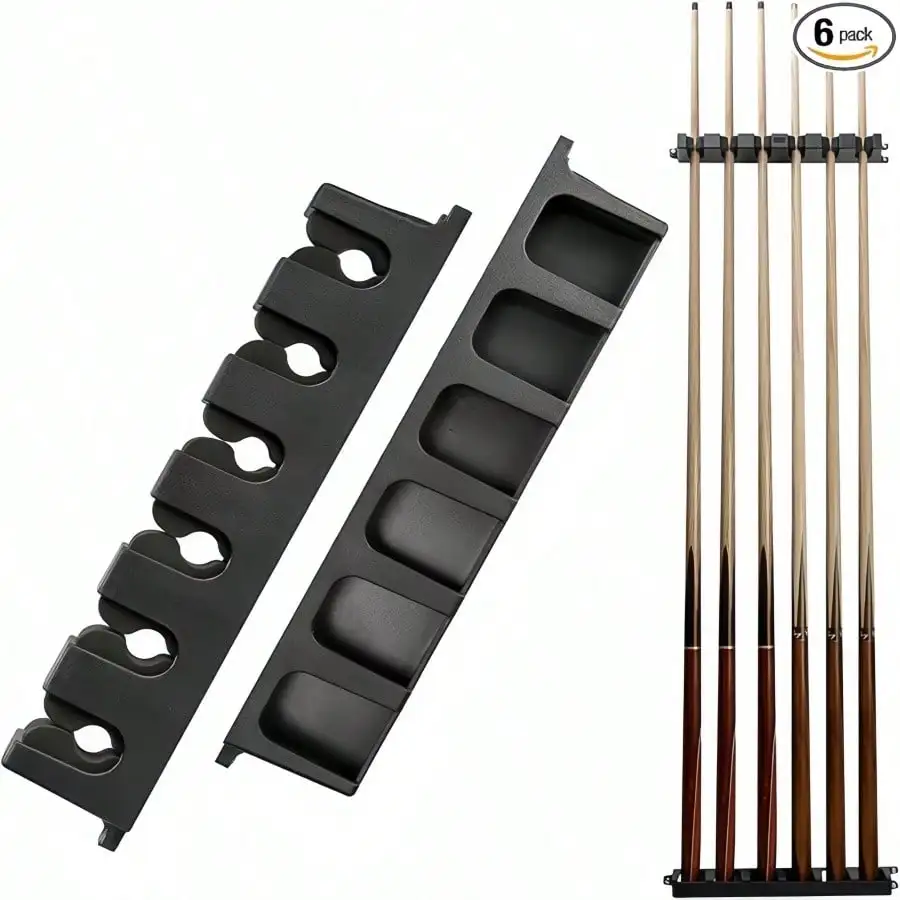 Wall Mounted Billiard/Pool Cue Rack (Black / 6 Cues)
Wall Mounted Billiard/Pool Cue Rack (Black / 6 Cues)