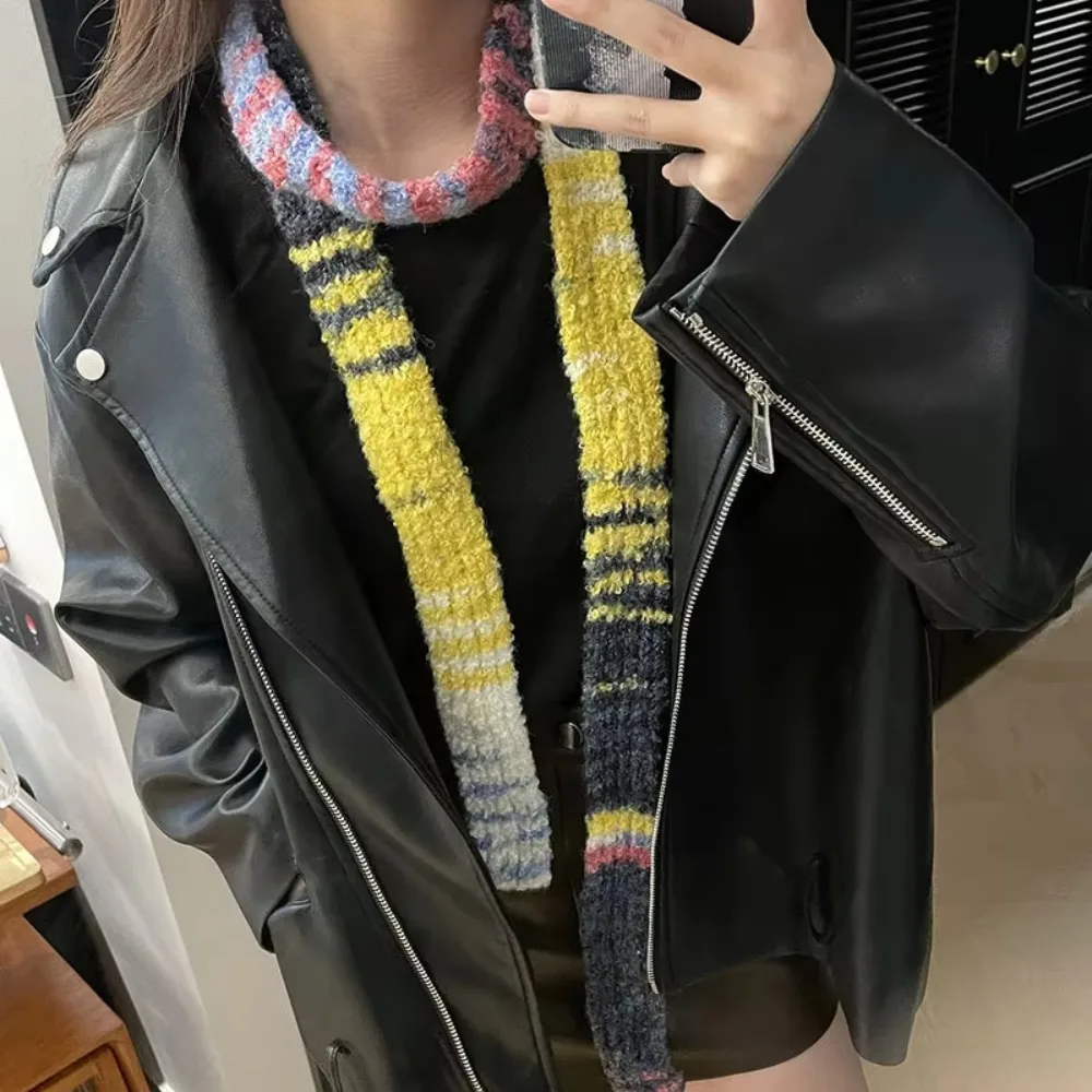 Harajuku Style Multicolour Knitted Scarf Comfortable Rainbow Stripe Long Narrow Scarves Strip Scarf Clothing Accessories
Harajuku Style Multicolour Knitted Scarf Comfortable Rainbow Stripe Long Narrow Scarves Strip Scarf Clothing Accessories