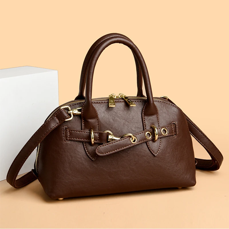 Women's Vintage Boston Handbag Solid Color Pu Leather High Quality Ladies Shoulder Bag Brand Design Korean Females Crossbody Bag
Women's Vintage Boston Handbag Solid Color Pu Leather High Quality Ladies Shoulder Bag Brand Design Korean Females Crossbody Bag