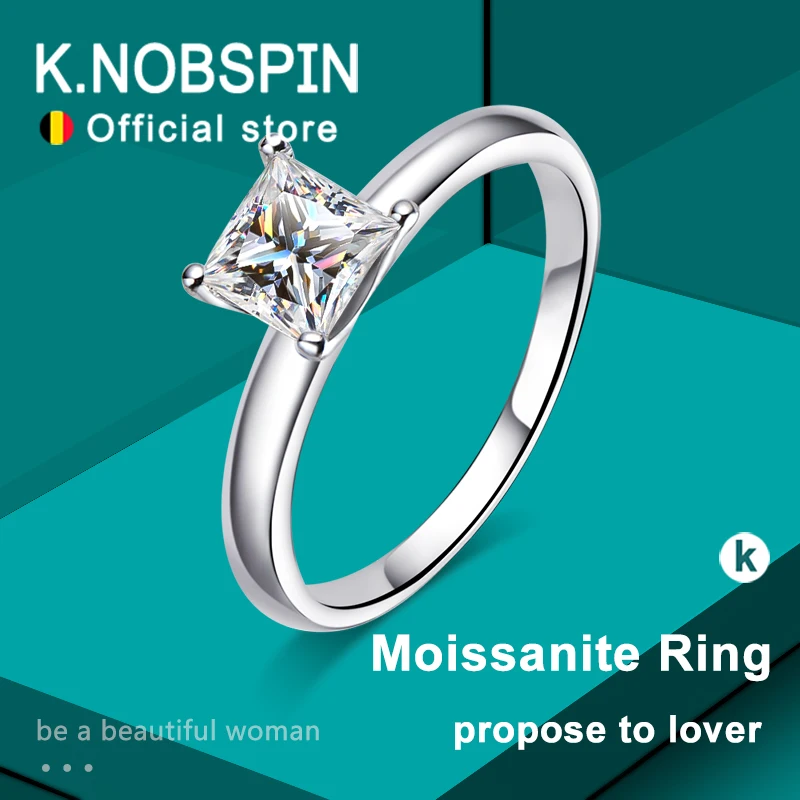KNOBSPIN 1ct Princess Cut Moissanite Ring s925 Sterling Sliver Plated with 18k White Gold Eternity Band Wedding Rings For Women
KNOBSPIN 1ct Princess Cut Moissanite Ring s925 Sterling Sliver Plated with 18k White Gold Eternity Band Wedding Rings For Women