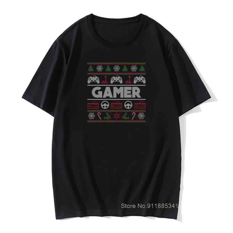Gamer Tshirt Men T-shirts Ugly Christmas Sweater Tops Black T-Shirt 2018 Newest Crewneck Casual 100% Cotton Tees Xmas Gift
Gamer Tshirt Men T-shirts Ugly Christmas Sweater Tops Black T-Shirt 2018 Newest Crewneck Casual 100% Cotton Tees Xmas Gift