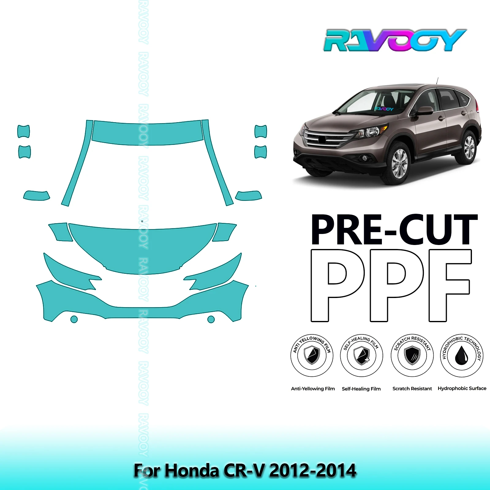 8.5Mil Precut Paint Protection Film PPF Clear Bra Front Kit For Honda CR-V 2012-2014
8.5Mil Precut Paint Protection Film PPF Clear Bra Front Kit For Honda CR-V 2012-2014