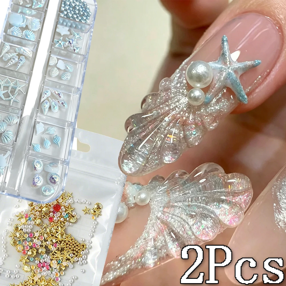 1/2Pcs Summer Ocean Theme Nail Decorations Mix 3D Aurora Starfish/Shell/Conch Nail Charms With Gold Metal Studs/Pearls Nail Part
1/2Pcs Summer Ocean Theme Nail Decorations Mix 3D Aurora Starfish/Shell/Conch Nail Charms With Gold Metal Studs/Pearls Nail Part