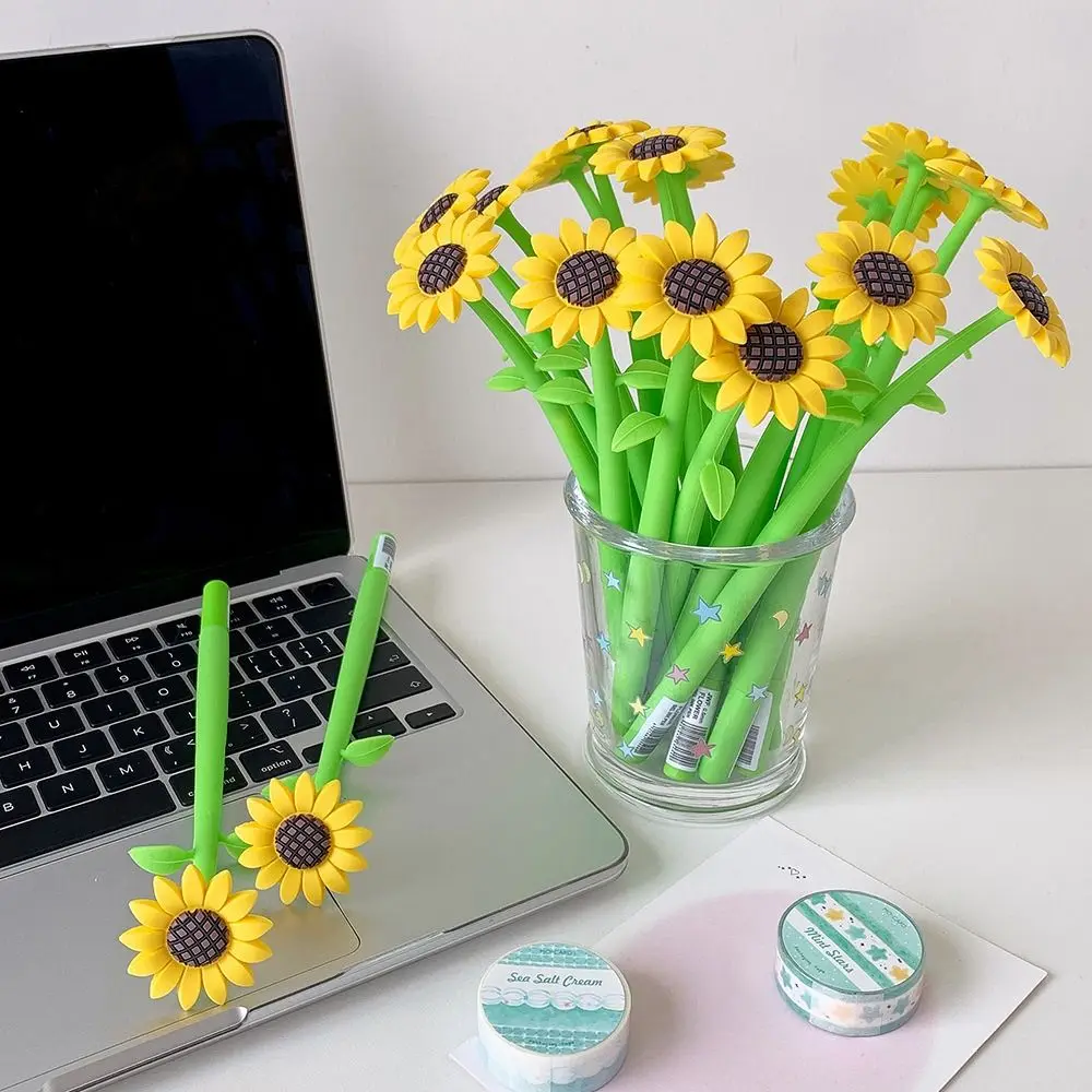 Smooth Writing Silicone Sunflower Gel Pen 3D Flower Desktop Ornament Neutral Pen Signature Pen Students & Stationery Gifts
Smooth Writing Silicone Sunflower Gel Pen 3D Flower Desktop Ornament Neutral Pen Signature Pen Students & Stationery Gifts