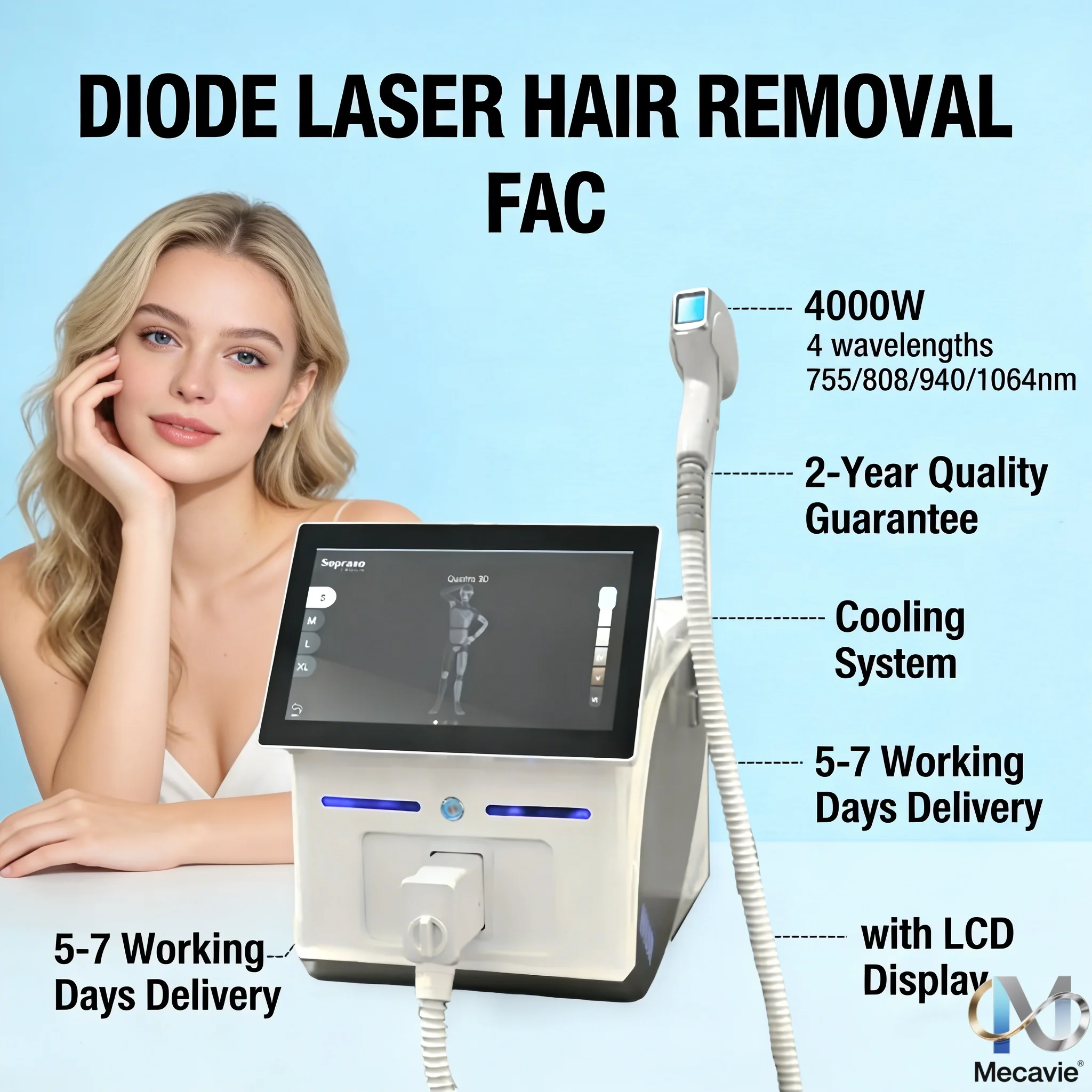 Новейший портативный лазерный эпилятор FAC 2026 с ЖК-экраном, диодный лазерный эпилятор для безболезненного и перманентного удаления волос
Новейший портативный лазерный эпилятор FAC 2026 с ЖК-экраном, диодный лазерный эпилятор для безболезненного и перманентного удаления волос