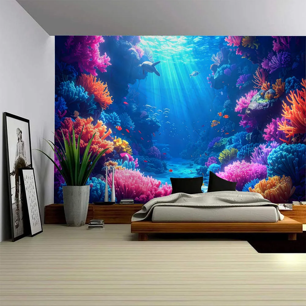 Underwater World Art Tapestry Seaweed Fish Sparkling Landscape Wall Hanging HD Home Homestay Background Wall Decoration
Underwater World Art Tapestry Seaweed Fish Sparkling Landscape Wall Hanging HD Home Homestay Background Wall Decoration