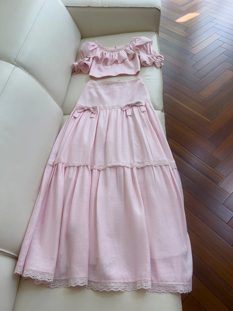 Ele Sweet Light Pinkort SidedRuffleBule Par Dr SuiteA Word Длинная юбка из полиэфирного волокна круглый пуловер Ne
Ele Sweet Light Pinkort SidedRuffleBule Par Dr SuiteA Word Длинная юбка из полиэфирного волокна круглый пуловер Ne