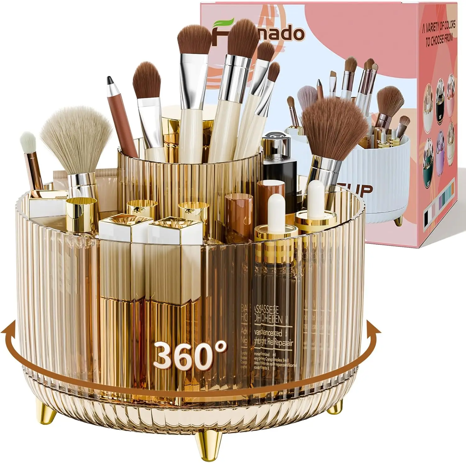 360° Rotate Makeup Brush Holder Organizer, Makeup Organizers Countertop, Makeup Organization and Skincare Storage for Vanity, Desktop, Bathroom (Clear Amber)
360° Rotate Makeup Brush Holder Organizer, Makeup Organizers Countertop, Makeup Organization and Skincare Storage for Vanity, Desktop, Bathroom (Clear Amber)