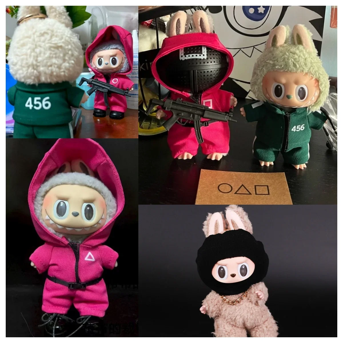 15 17cm For Labubu Doll Clothes Korean Kpop Jacket Squid Game Jumpsuit Clothing Cool Black Mask Heargear Dollhouse Accessories 
15 17cm For Labubu Doll Clothes Korean Kpop Jacket Squid Game Jumpsuit Clothing Cool Black Mask Heargear Dollhouse Accessories
