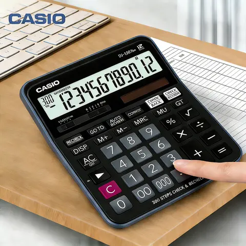 CASIO GX-12B Desktop Cashier Accounting Financial Calculator, 12-digit Large, Medium, and Small Solar-Powered Electronic Calcula