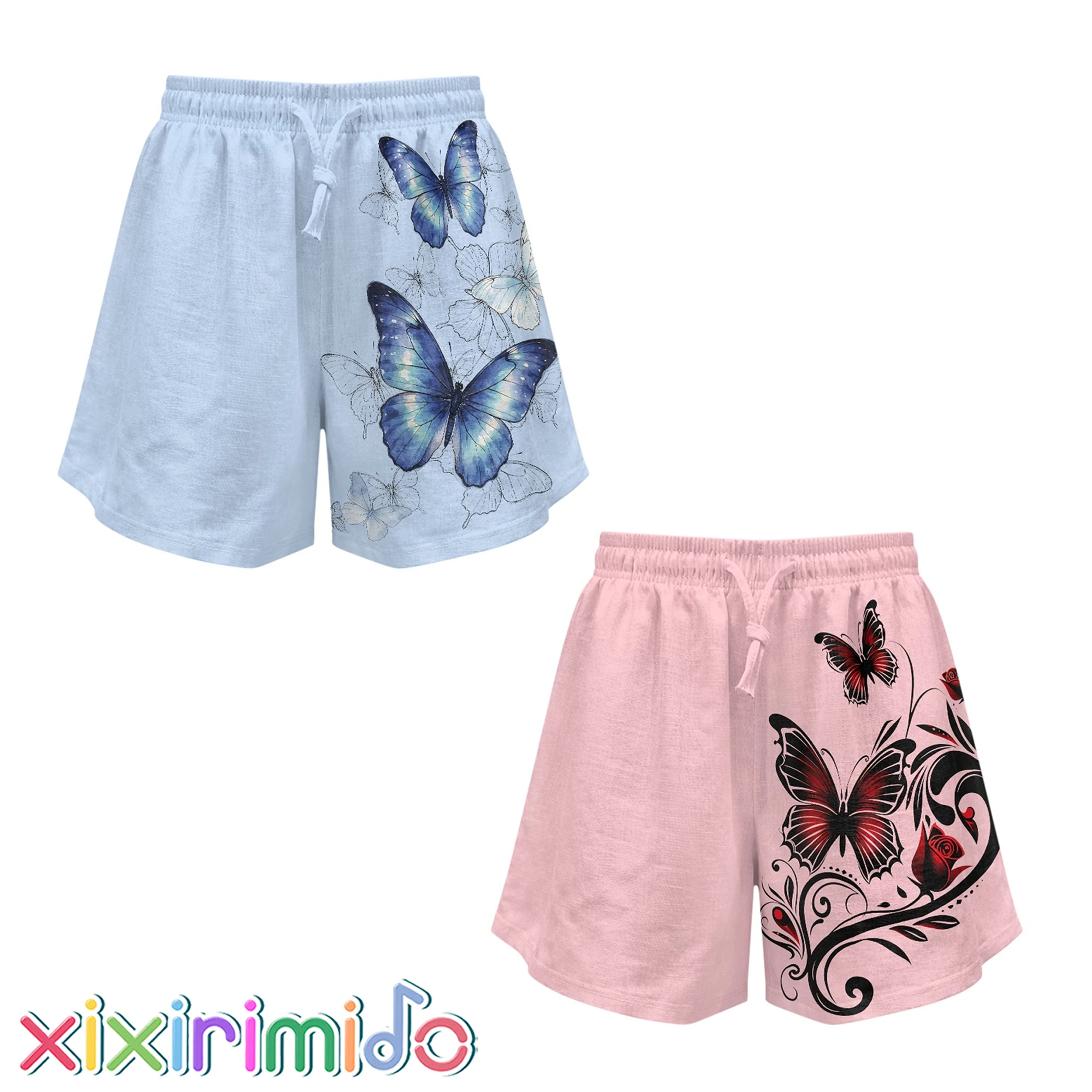XIXIRIMIDO Summer Women's Linen Shorts High Waisted Pants Butterfly Print Wide-legged Drawstring with Pockets Versatile Shorts
XIXIRIMIDO Summer Women's Linen Shorts High Waisted Pants Butterfly Print Wide-legged Drawstring with Pockets Versatile Shorts
