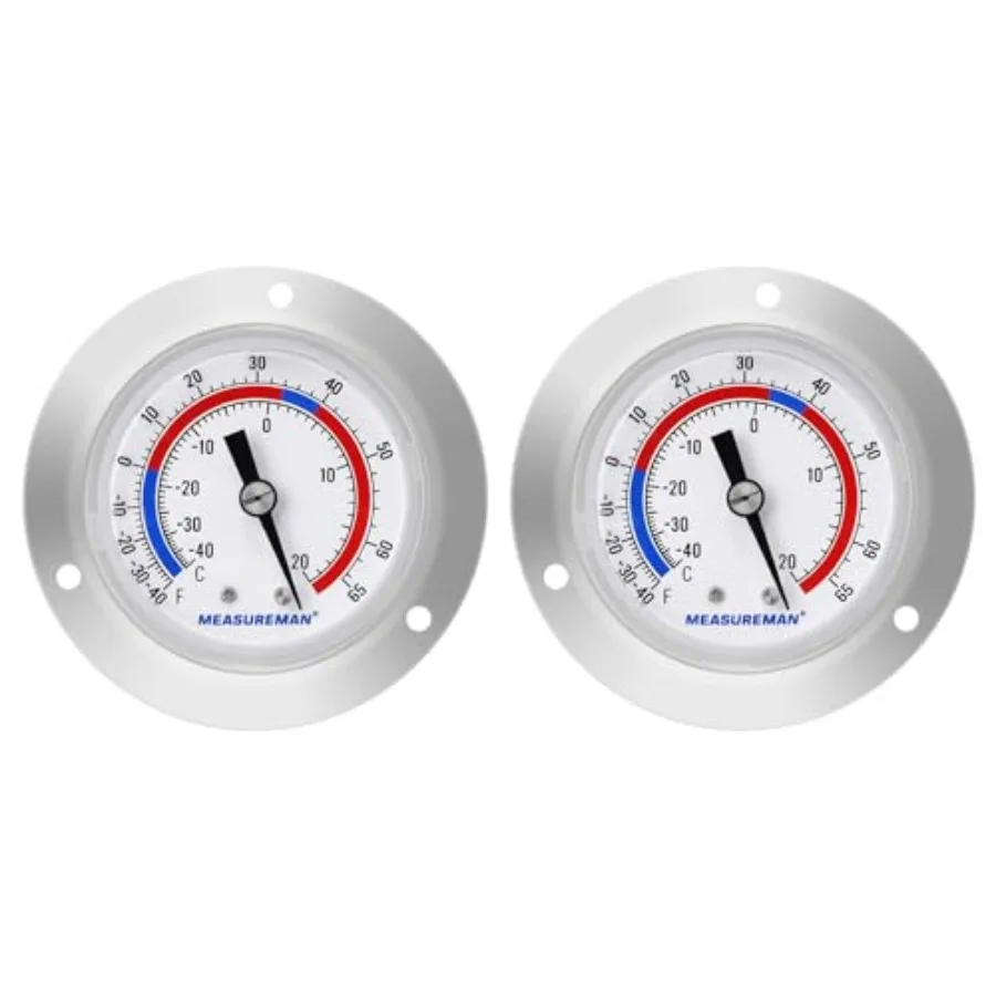 Vapor Capillary Flanged Panel Mount Refrigeration Thermometer 2" Dial 48" Capillary Re-Calibration Available 2 Pack
Vapor Capillary Flanged Panel Mount Refrigeration Thermometer 2" Dial 48" Capillary Re-Calibration Available 2 Pack