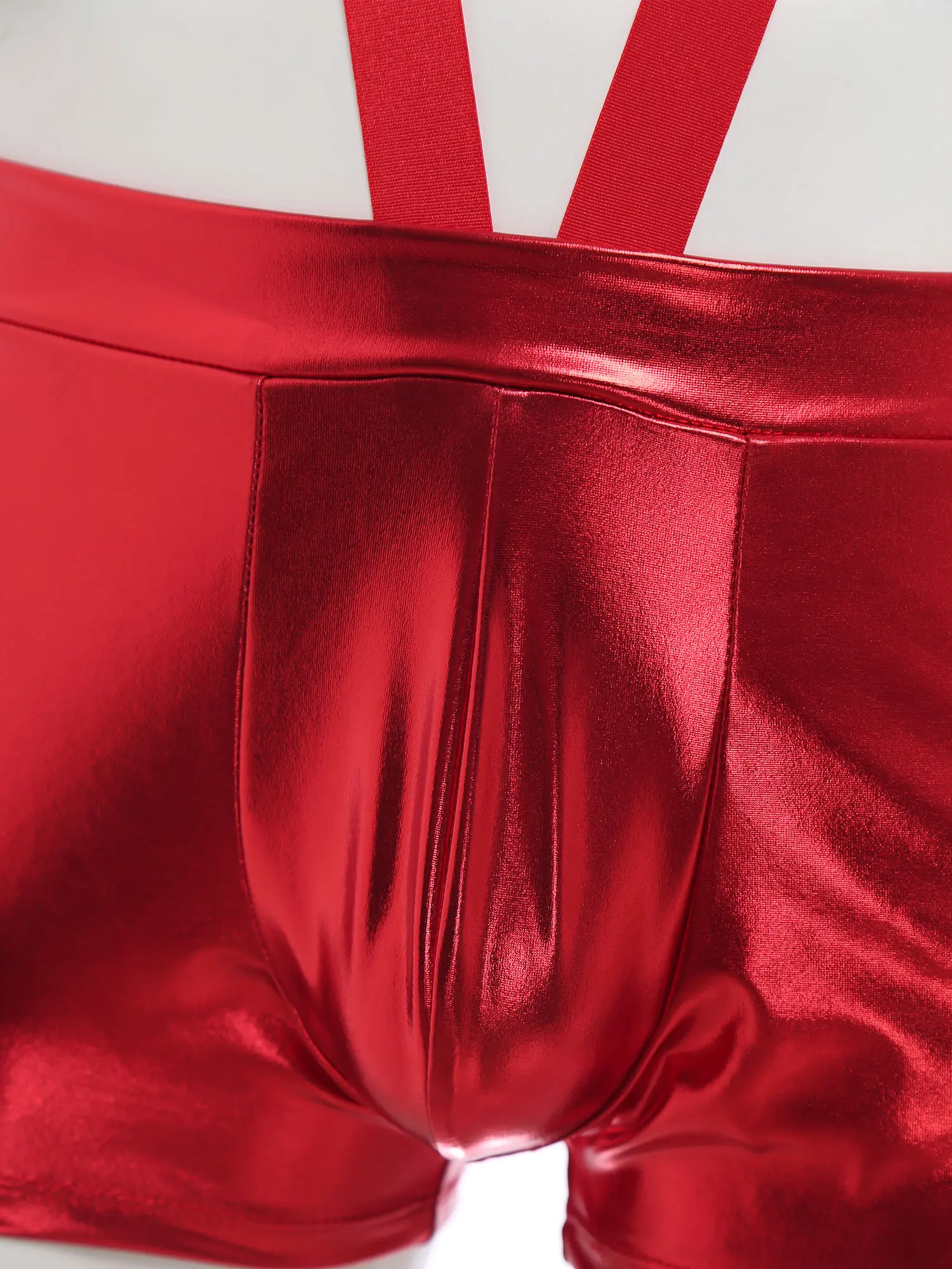 Bold Metallic Mankini Bodysuit for Men with Devil Horn Headpiece Strategic Cutouts Perfect for Halloween Parties Cosplay Events 
Bold Metallic Mankini Bodysuit for Men with Devil Horn Headpiece Strategic Cutouts Perfect for Halloween Parties Cosplay Events