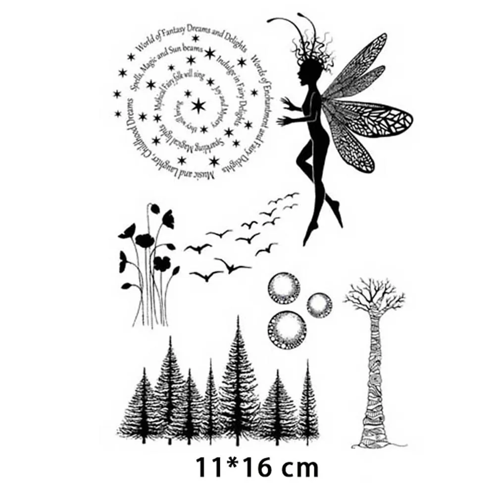 Bubble Rubber Transparent Stamps Fairies Clear Stamps for DIY Craft Making Greeting Card Scrapbooking Photo Album Decor Sheets
Bubble Rubber Transparent Stamps Fairies Clear Stamps for DIY Craft Making Greeting Card Scrapbooking Photo Album Decor Sheets