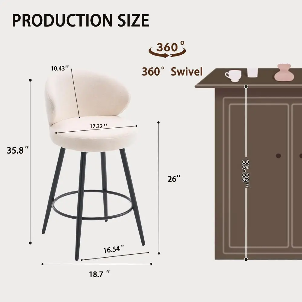 Stools Set of 2, 360 Swivel Breathable Fabric Kitchen Counter Height Stools, 26 Upholstered Bar Chair for Kitchen Islands, Rest
Stools Set of 2, 360 Swivel Breathable Fabric Kitchen Counter Height Stools, 26 Upholstered Bar Chair for Kitchen Islands, Rest