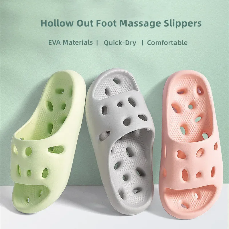 Men Bathroom Slippers Soft EVA Women Slides Foot Massage Hollow Out Breathable Summer Beach Shoe Couples Indoor Non-Slip Sandals
Men Bathroom Slippers Soft EVA Women Slides Foot Massage Hollow Out Breathable Summer Beach Shoe Couples Indoor Non-Slip Sandals