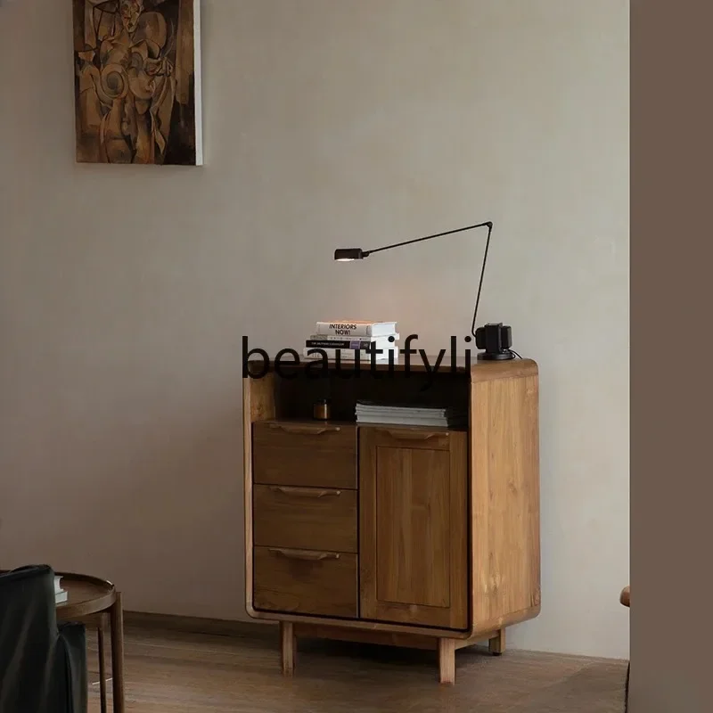 Teak pure solid wood living room storage side drawer cabinet
Teak pure solid wood living room storage side drawer cabinet