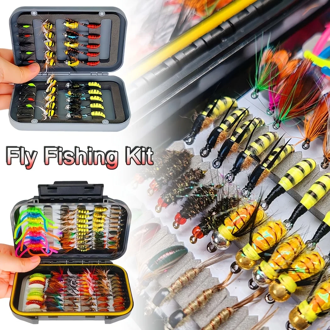 Trout Fishing Flies Set, 40/102Pcs- Handmade Fly Fishing Lures with Carbon Steel Hooks With Flies Box
Trout Fishing Flies Set, 40/102Pcs- Handmade Fly Fishing Lures with Carbon Steel Hooks With Flies Box