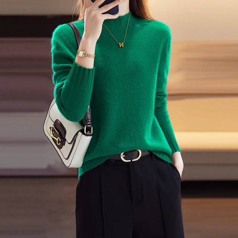 2023 Autumn/Winter Women's New Pullover Casual Solid 100% Wool Knitted Half High Neck Sweater Soft and Breathable Top
2023 Autumn/Winter Women's New Pullover Casual Solid 100% Wool Knitted Half High Neck Sweater Soft and Breathable Top