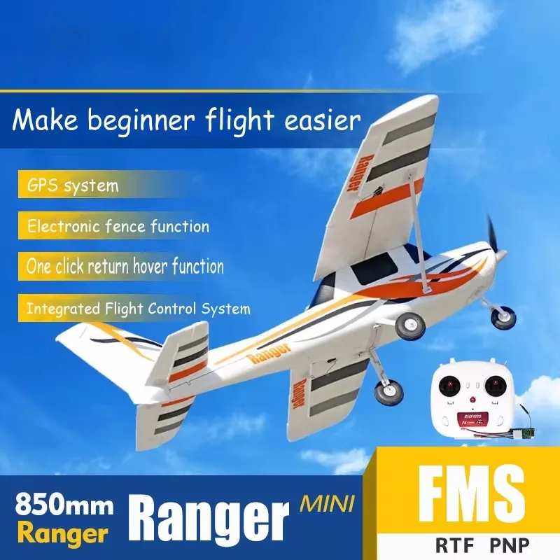 Fms 850 мм Ranger мини-самолет с дистанционным управлением Pnp/Rtf с фиксированным крылом, пенопластовая машина, GPS-модель тренировочного самолета для начинающих
Fms 850 мм Ranger мини-самолет с дистанционным управлением Pnp/Rtf с фиксированным крылом, пенопластовая машина, GPS-модель тренировочного самолета для начинающих