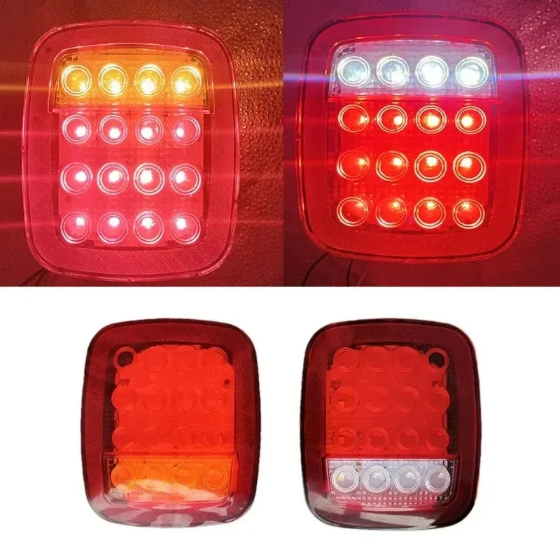 New 16 LEDs Smoke/Red Lens Tail Light Replacement for Wrangler TJ CJ YJ Truck Trailer Boat RV Rear Brake Stop Reverse Lamps
New 16 LEDs Smoke/Red Lens Tail Light Replacement for Wrangler TJ CJ YJ Truck Trailer Boat RV Rear Brake Stop Reverse Lamps