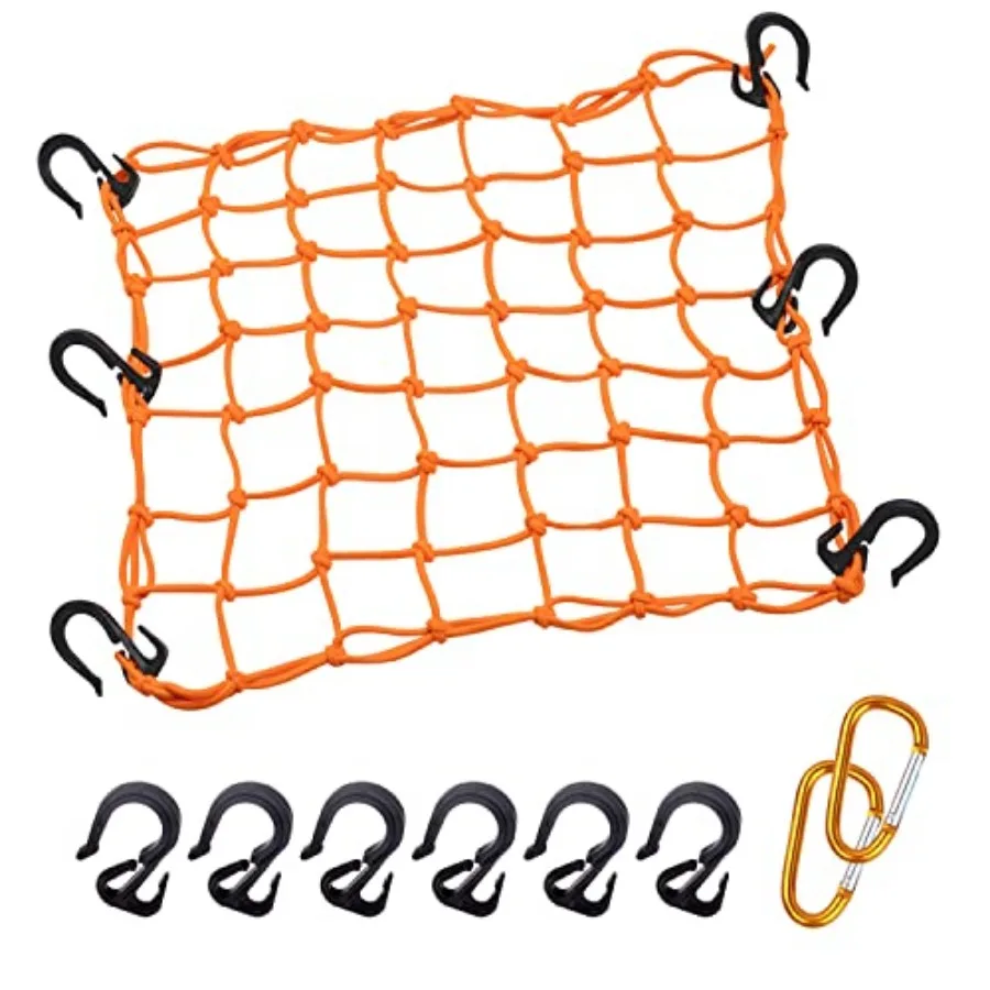 Cargo Net 15"x15" Stretches to 30"x30" with Thicken Hooks Natural Latex Core, Tight 2"x2" Mesh Small Heavy Duty Bungee Net for
Cargo Net 15"x15" Stretches to 30"x30" with Thicken Hooks Natural Latex Core, Tight 2"x2" Mesh Small Heavy Duty Bungee Net for