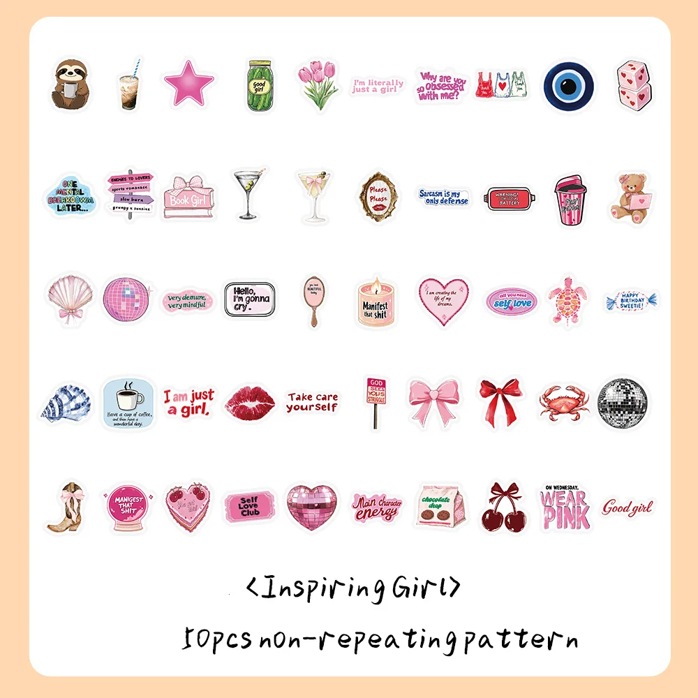 50PCS Inspirational Girl Stickers Personality Creative Trend DIY Fine Decorative Stickers Scrapbook Luggage Popular Decals
50PCS Inspirational Girl Stickers Personality Creative Trend DIY Fine Decorative Stickers Scrapbook Luggage Popular Decals