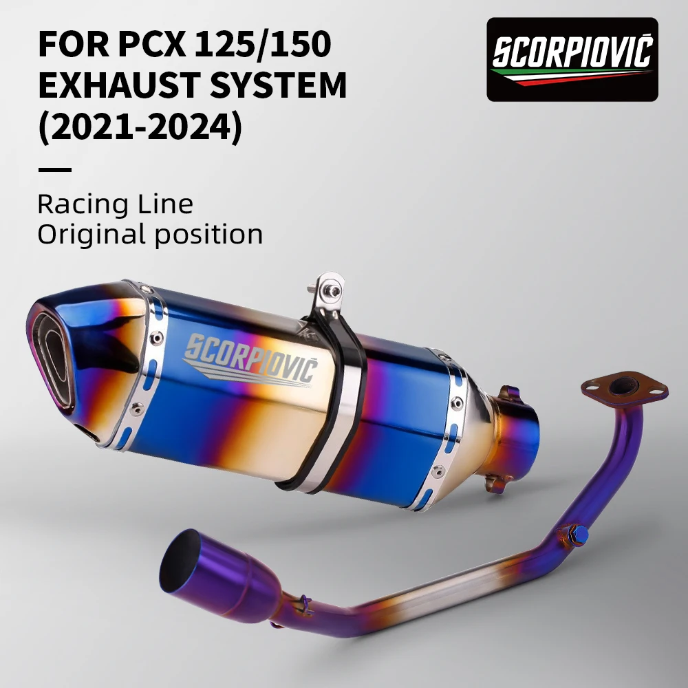 For PCX 125 150 PCX125 PCX150 2021-2024 Motorcycle Full Exhaust Front Link Pipe Stainless Steel Muffler With DB Killer
For PCX 125 150 PCX125 PCX150 2021-2024 Motorcycle Full Exhaust Front Link Pipe Stainless Steel Muffler With DB Killer