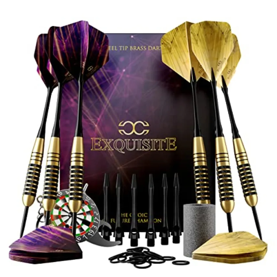 Premium Steel Tip Darts Set - Professional Darts, Brass Barrels, Metal Tip Darts, Extra Flights, 12 Aluminum Shafts 35/48, O-Ri
Premium Steel Tip Darts Set - Professional Darts, Brass Barrels, Metal Tip Darts, Extra Flights, 12 Aluminum Shafts 35/48, O-Ri