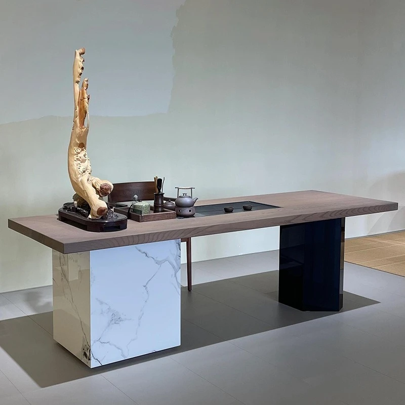 New Chinese rock slab light luxury modern high-end tea table villa large board tea table high-end
New Chinese rock slab light luxury modern high-end tea table villa large board tea table high-end