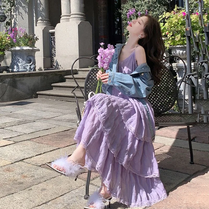 Sweet and Age Reducing White French Suspender Dress for Spring and Summer Fake Style Loose Cake Long Skirt
Sweet and Age Reducing White French Suspender Dress for Spring and Summer Fake Style Loose Cake Long Skirt